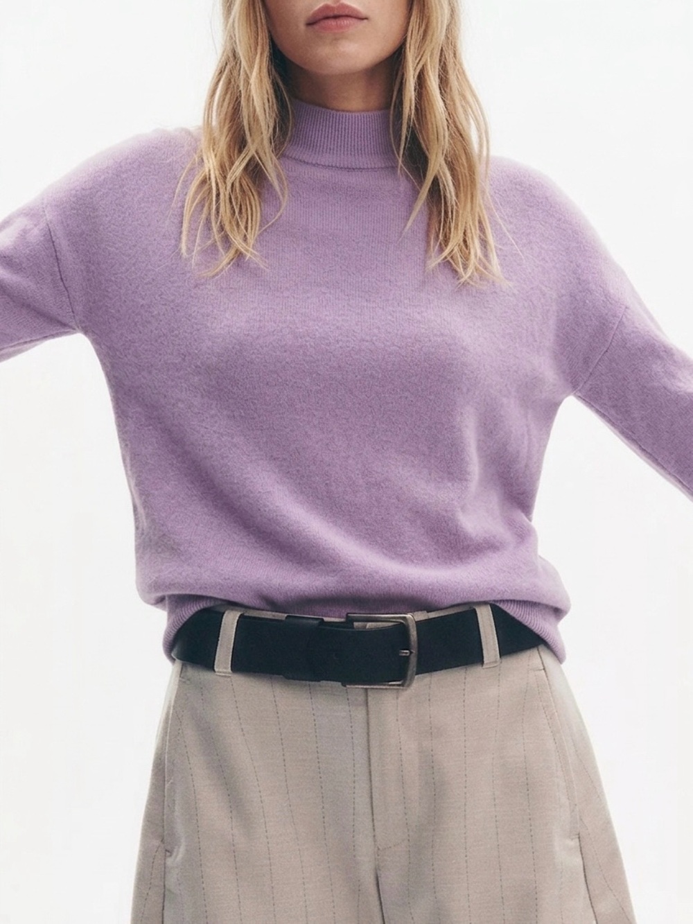 Madewell Purple Merino/Alpaca Mockneck Sweater Size Small Cozy Classic Preppy